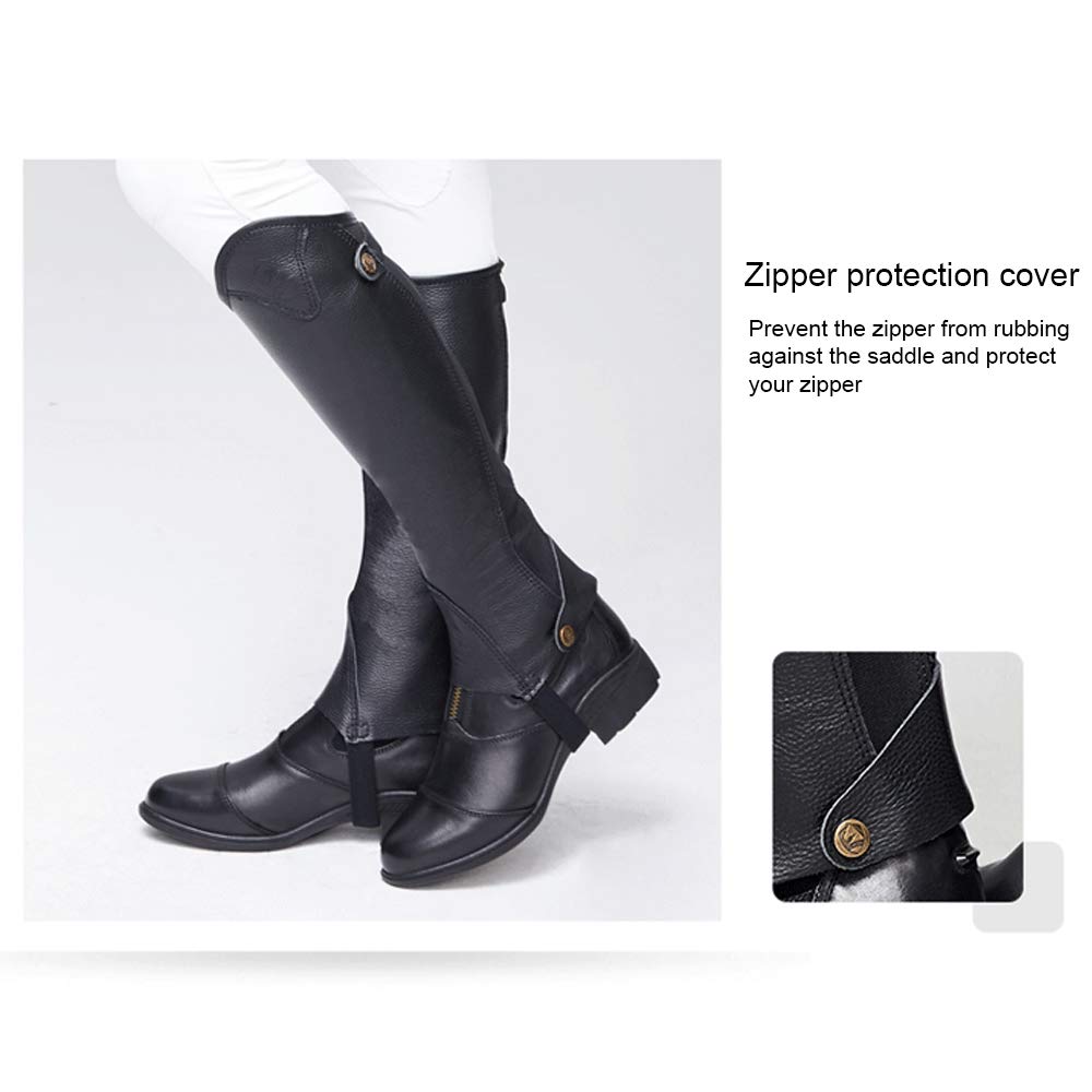 Polainas De Equitación De Cuero Chaquetas Equipamiento Ecuestre Polainas De Equitación Cómodas Adecuadas para Proteger La Pantorrilla Y Los Calzones del Jinete,3XL