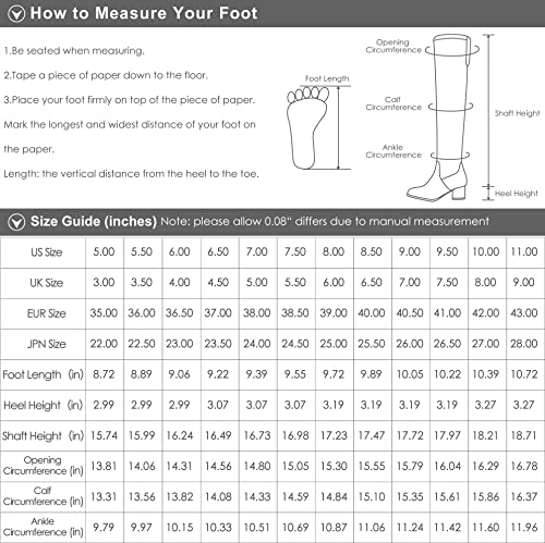 Dream Pairs Women'S Chunky Heel Knee High And Up Boots,Size 7.5,Black,Midleg thumb #7