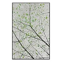 SIGNWIN Framed Canvas Wall Art Black Tree Branch with Leaves Canvas Prints Home Artwork Decoration for Living Room,Bedroom - 16