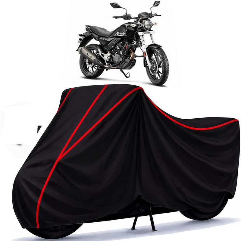 Image of Hero Xpulse 200T New BS6 Water Resistant Bike Cover for All Motorcycles & Rain | Heavy Duty Taffeta Fabric | UV Protection, Dustproof, Scratchproof | All Weather Two Wheeler Cover with Elastic Bottom