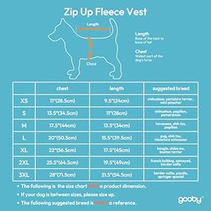 Gooby zip up fleece dog sweater  blue medium  warm pullover fleece step in dog jacket with dual d ring leash  winter small dog sweater  dog clothes for small dogs boy and medium dogs   cucciolini doodles