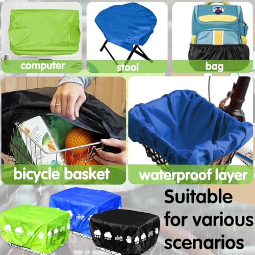 AUNGCSHE Regenschutz Fahrradkorb, Fahrradkorb Regenschutz mit Gummizug, Korbabdeckung Wasserdicht mit Reflexstreifen, Regenabdeckung für Korb hinten, für alle Körbe bis Größe 45x45cm (Schwarz)