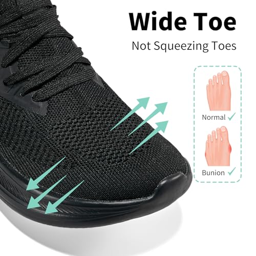 Wide Toe Box Shoes for Men Extra Wide Width Sneakers Ultra Light Road Running Shoes Non-Slip Wide Tennis Shoes Breathable Walking Shoes Athletic Gym Workout2