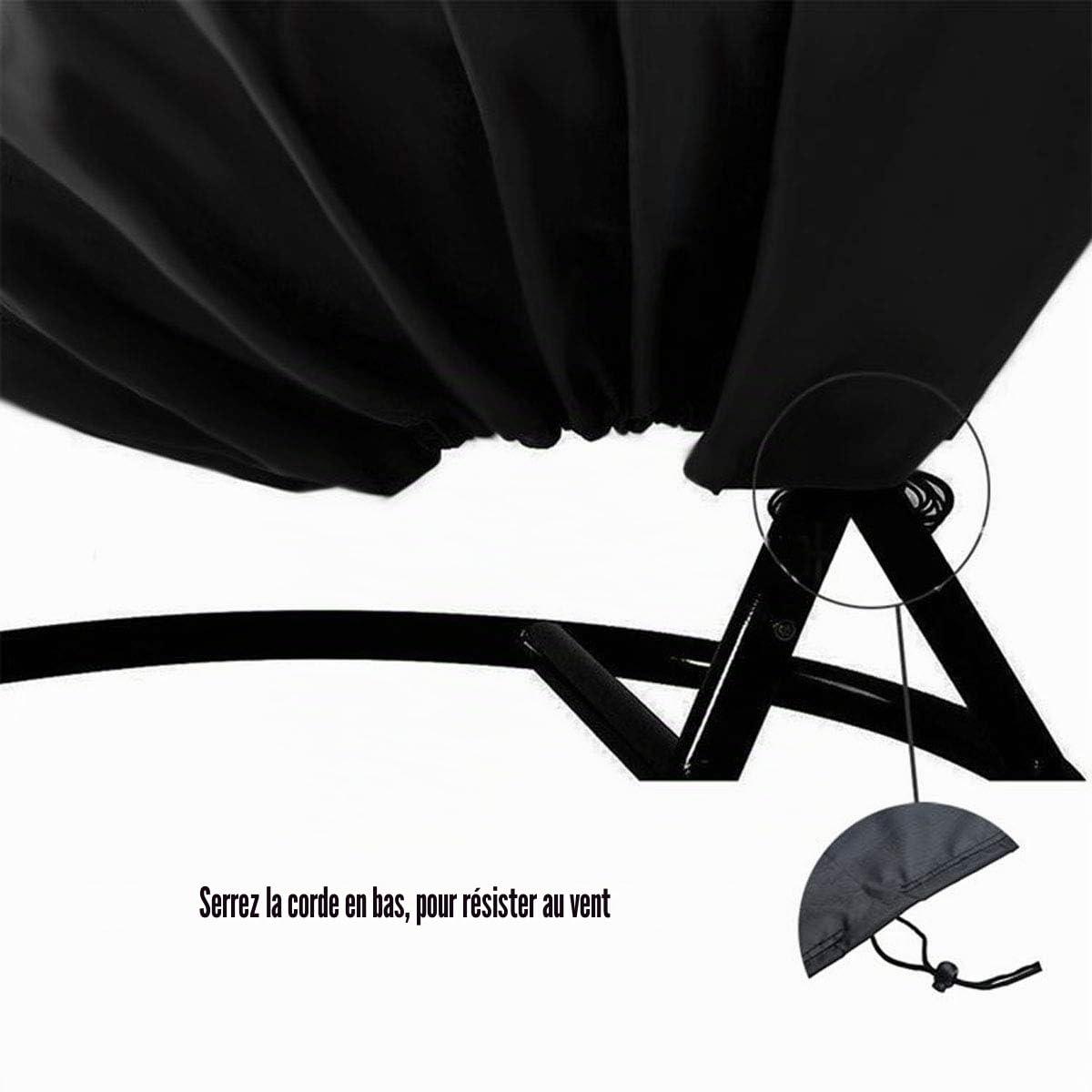 Housse de chaise à suspendre pour patio - Imperméable en tissu Oxford 210D avec doublure en PVC - Housse de chaise pour balancelle - Housse de chaise en forme d'œuf pour véranda avec sac de