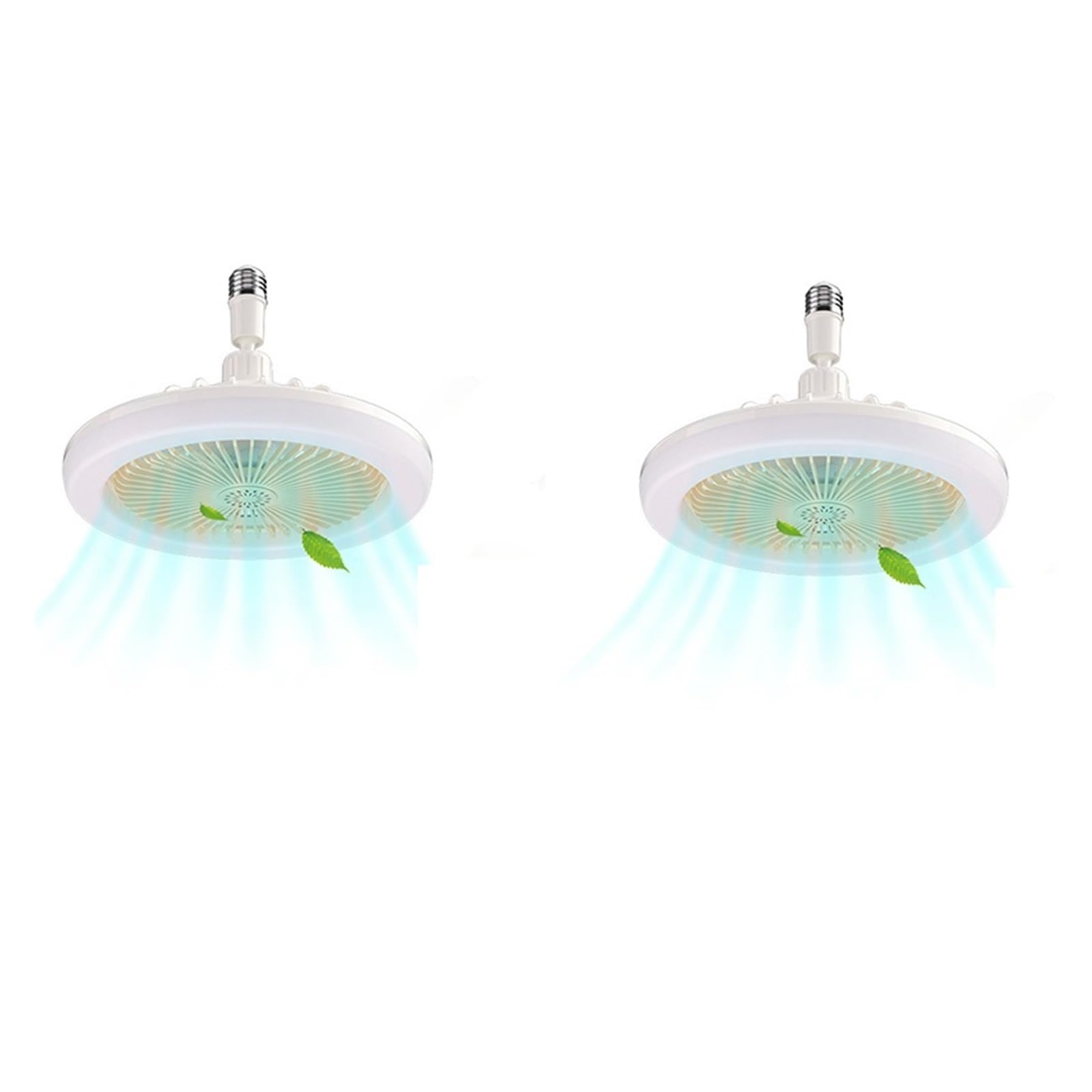 KOESRXNQW Ceiling Fan with Lighting Lamp E27 Converter Base with Remote Control for Bedroom Living Home Cooling Electric Quiet Cooling(Yellow 2Pcs)