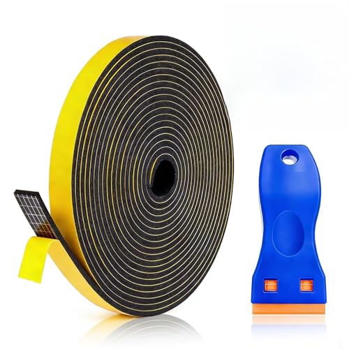 Ruvan Joint Plaque De Cuisson, Joint Mousse Adhésif Autocollant Avec Petit Grattoir, 5m Ruban D'Étanchéité Pour Plaque De Cuisson 7mmx2mm, Résistante À...