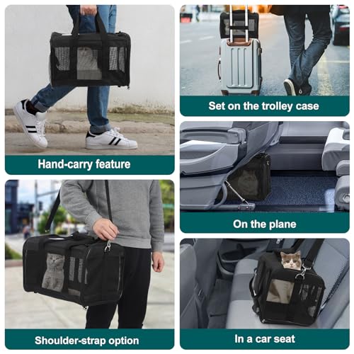 Cat-Dog-Pet-Carrier-for-Small-Medium-Cats-Puppies-up-to-15-LbsTSA-Airline-Approved-Carrier-Soft-SidedComfortableConvenientProtable-and-Breathable-Pet-Travel-Carrier-Removable-Fleece-Pad