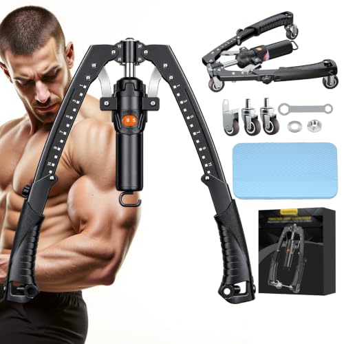 Twister Arm Trainer, 3 in 1 Hydraulic Power Chest Workout Equipment with Ab Roller Wheels and Hooks...