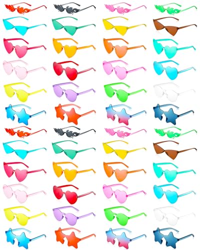 Kanayu Mixed Style Rimless Sunglasses Retro Party Favors Eyewear for Bachelor Party Photoshoot Costume Accessories