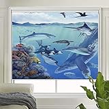 LETAU Blackout Window Shades Blinds, Printed UV Protection Roller Shades Blinds for Home, Door, Restaurant, Hotel