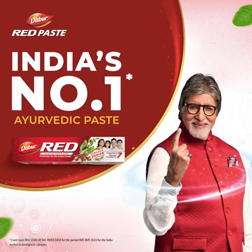 Image of Dabur Red Toothpaste - 750g (250gx3) Special Edition Pack | Fluoride Free | Helps in Bad Breath Treatment, Cavity Protection, Plaque Removal | For Whole Mouth Health | Power of 13 Potent Ayurvedic Herbs