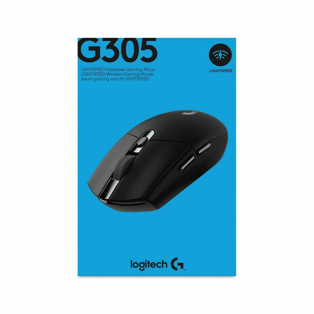 Logitech G G305 Lightspeed kabellose Gaming-Maus mit Hero 12K DPI Sensor, 6 programmierbare Tasten, 250 Stunden Akkulaufzeit, Schwarz