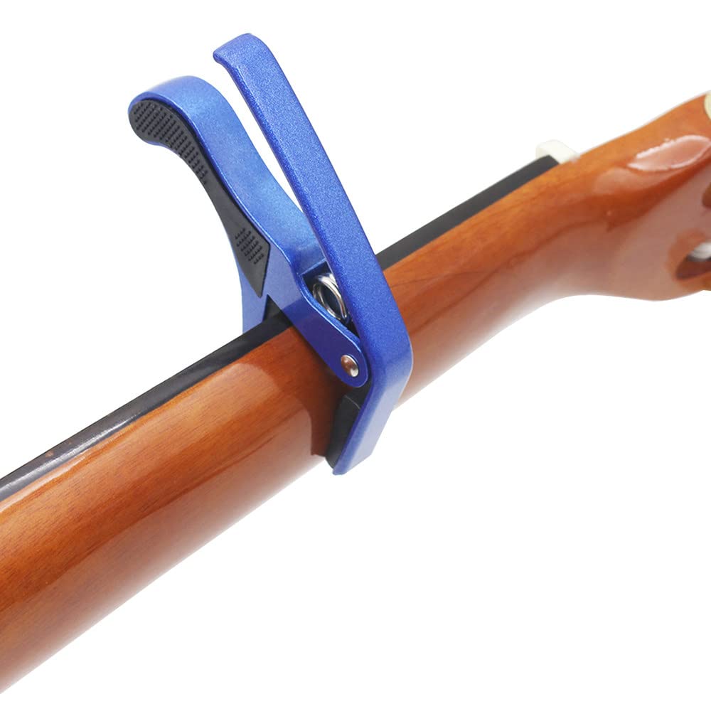 Uniwersalna gitara Capo, szybka zmiana zacisku ze stopu cynku w kolorze metalu Capo, niebieska gitara Capo (niebieska gitara Capo)