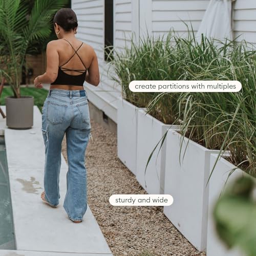 Image of Veradek Block Series Span Planter - Tall Rectangular Outdoor Planter