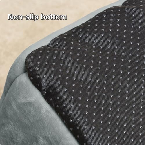 SEAHOME Foldable Dog House Kennel Bed Mat for Indoor Pets,Enclosed Warm Plush Sleeping Nest Bed with Removable Cushion,Covered Small Pet Condos Indoor Cat Hideaway (M, Grey) - Image 3