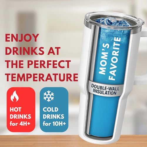 Christmas Gifts For Mom - Best Mom Ever Tumbler With Handle 40oz, Mommy Coffee Mug, Mama Tumblers, Momma Gift Ideas, Funny Birthday Present For Her, Cute Mother Day Gift Tumbler, Mom Cup - Image 6