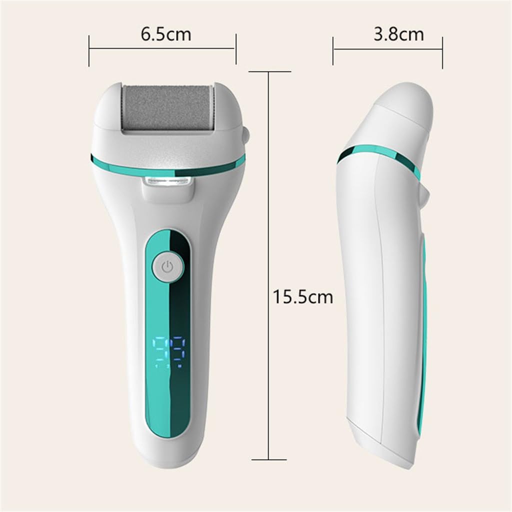 Electric foot grinder, trimmer, calluses removal, digital display, and skin(white-Dinosaur Doodle4)