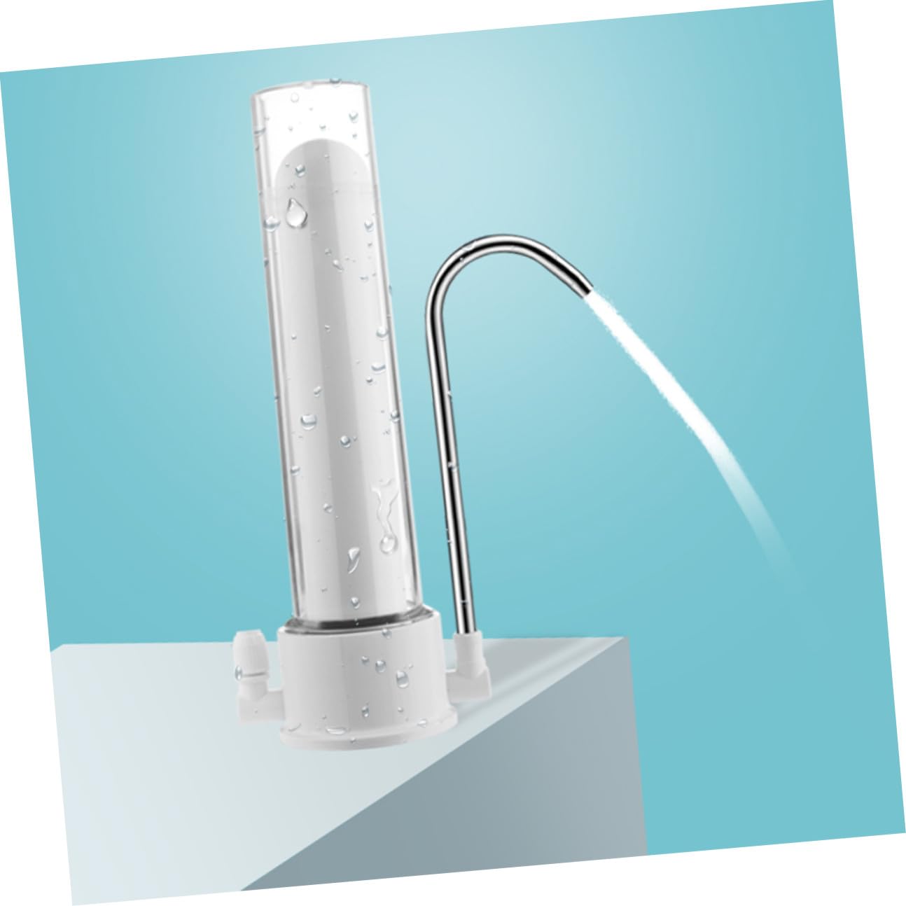 Filtro de Agua Fácil de Instalar para Grifo de Cocina Blanco Adaptadores Purificador Doméstico Sistema Duradero de Plástico y Cerámica para Agua Potable