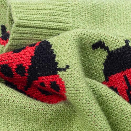 Image of Fitwarm Ladybug Dog Sweater, Warm Dog Winter Clothes for Small Dogs Boy Girl, Pet Outfit, Green, Red, Black, Large