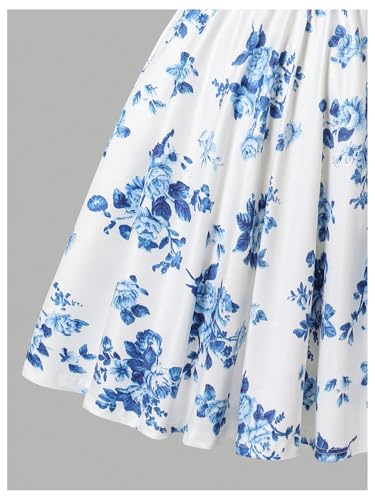 Floerns Girl's Summer Boho Floral Straps Cami Dress Ruched Bust Ruffle High Waist A Line Sundress Short Dresses4