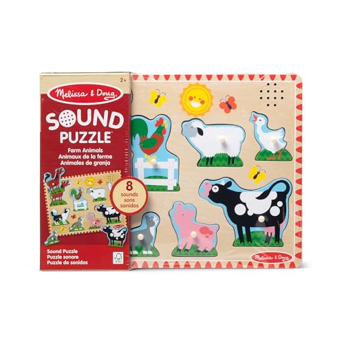 Miniatura 7 de Melissa Doug - Puzzle 2 Años Animales De La Granja Con Sonidos, Puzzle De Madera De Fácil Agarre, Rompecabezas Niños, 6074879, Juguetes Montessori, Regalo Niño 2 Años , Juguetes Niños 2 Años