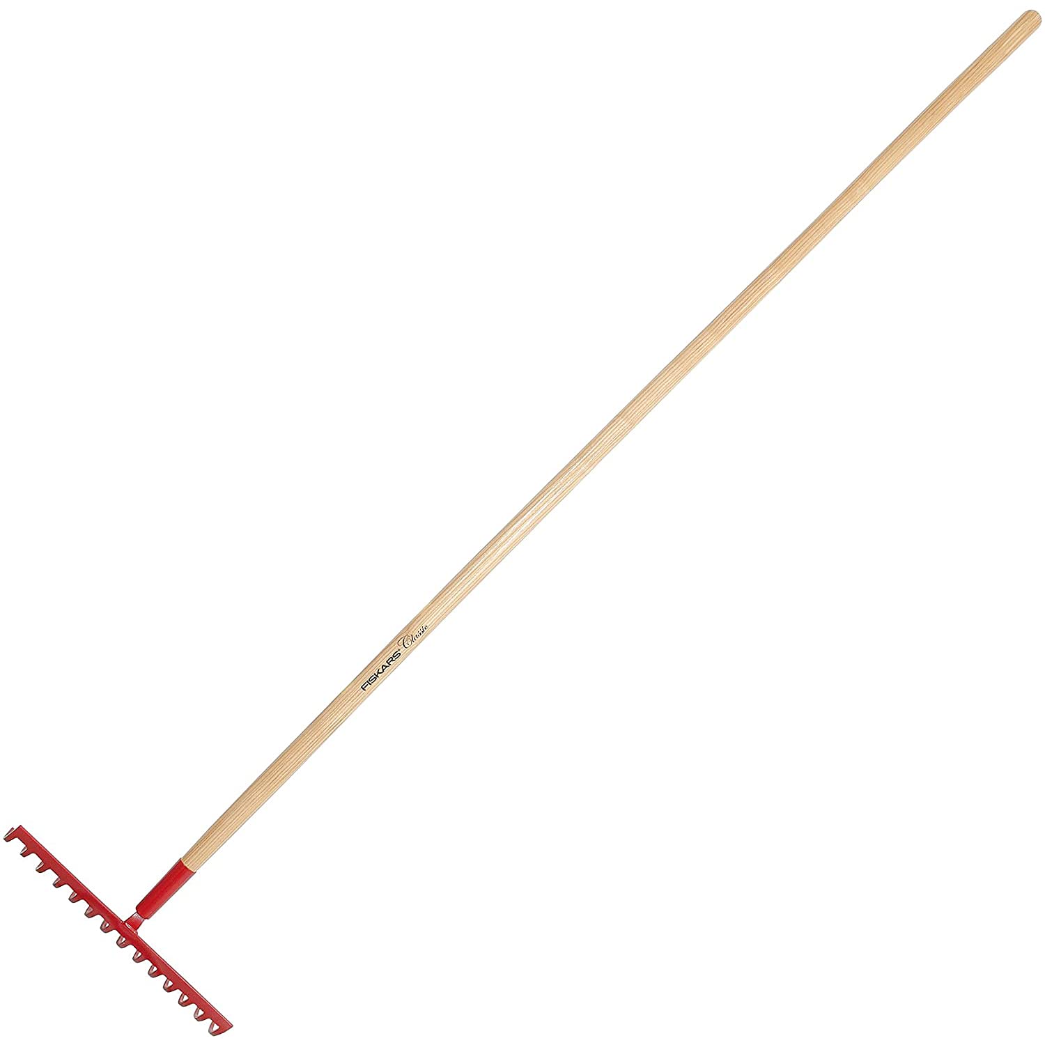 Fiskars Classic Soil Rake, With 14 Tines, Width: 36 cm, Hardened Steel Tines/Ash wood handle, Red, 1003705 โ image 1
