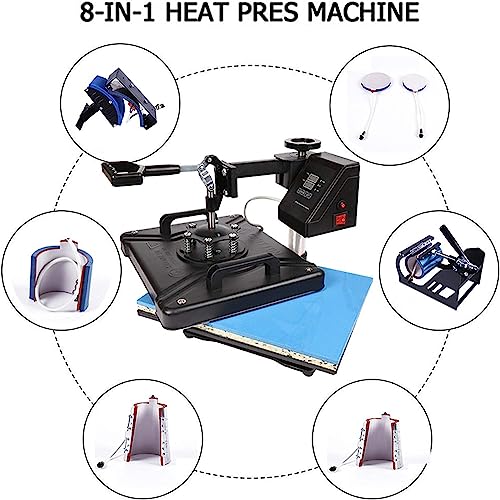 Prensa térmica giratoria 12x15 pulgadas 8 en 1 digital miniatura 2
