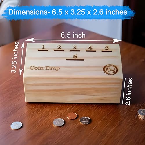 t one woods coin drop game for kidsadult with dice and wooden box  penny game for family fun coin drop  coin drop game for family and friends design-1