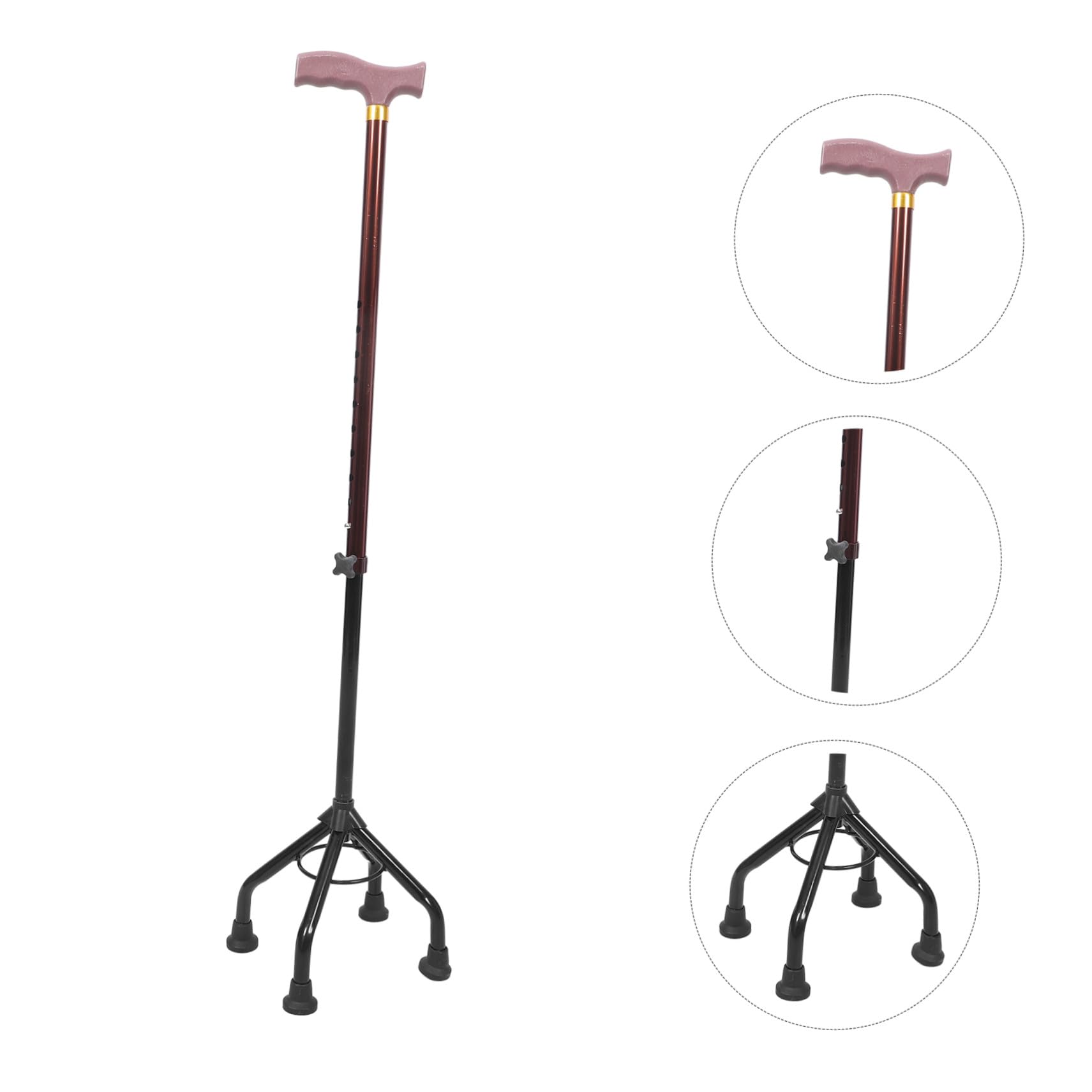 Bastone Passeggio Regolabile in Alluminio con Piedi Stabile e per Anziani e Trekking Outdoor Impugnatura Ergonomica Antiscivolo Supporto Affidabile per Camminata e Escursioni