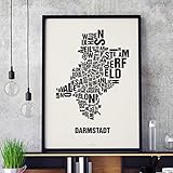 Darmstadt Buchstabenort Schwarz auf Naturweiß