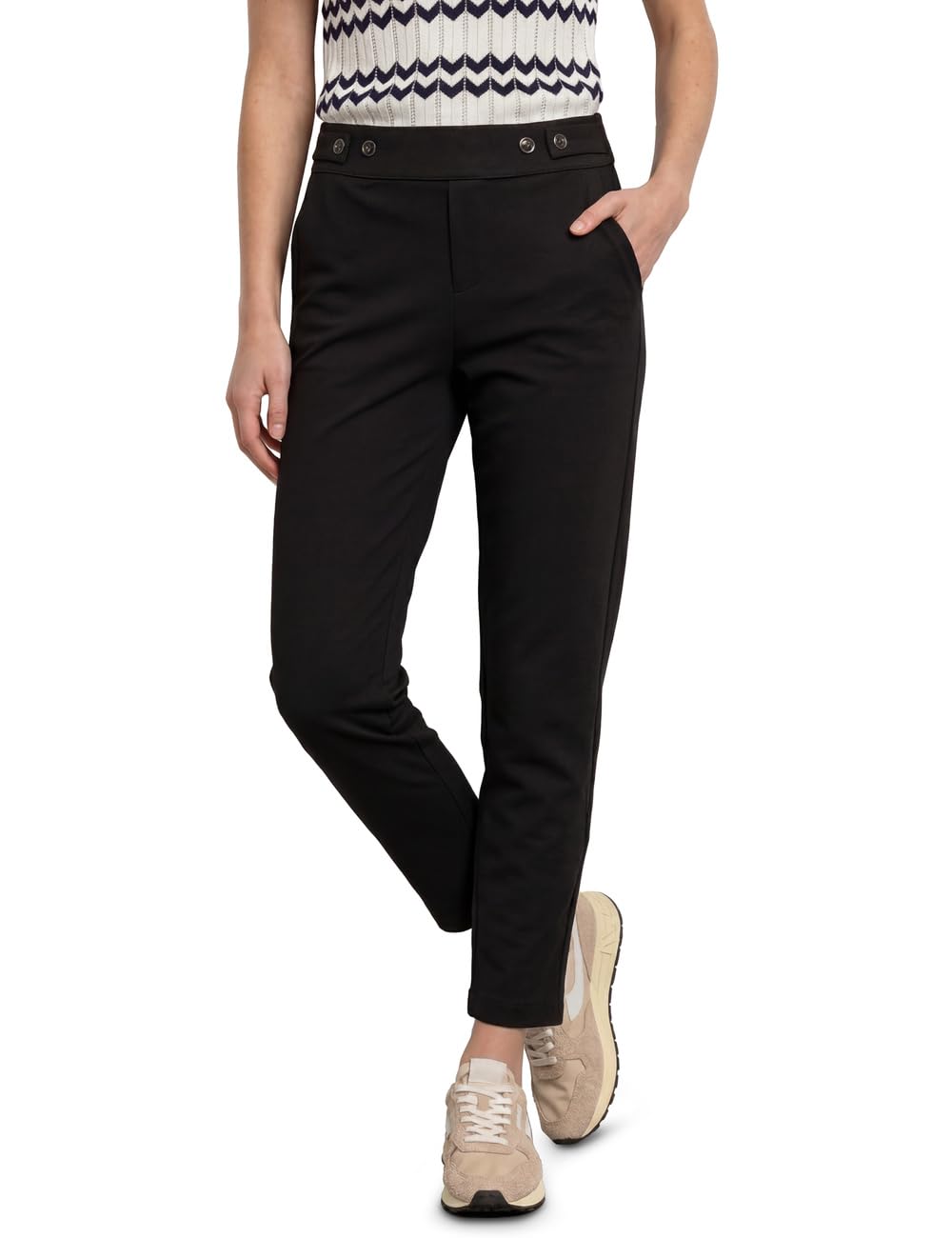 Street One Damen Slim Leg Hose im Loose Fit in Scubaqualität 3818802