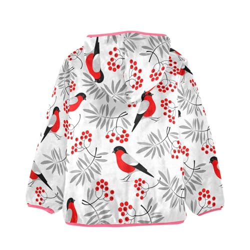 OTVEE Christmas Winter Birds Kids Hoodie Jacket Fall Spring Full Zip Warm Outwear Coat2