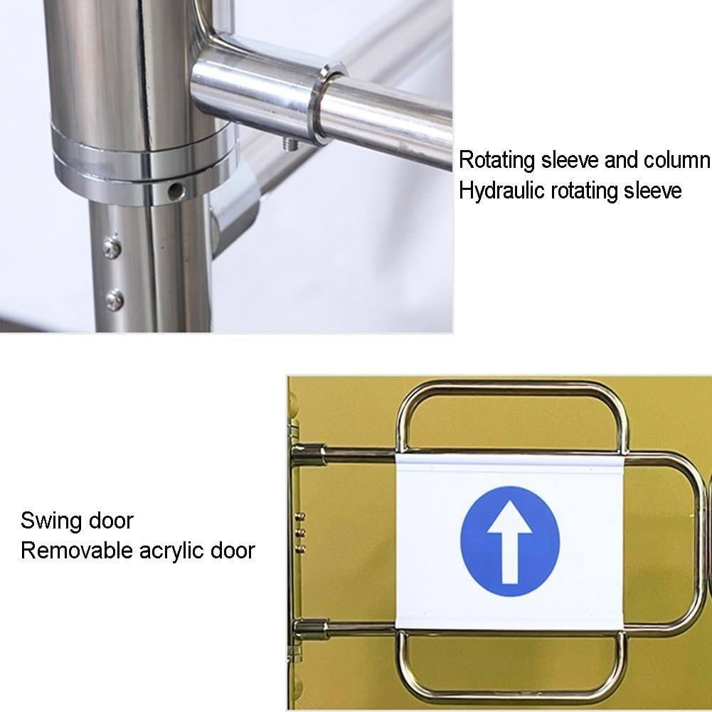 Puerta de seguridad automática para entrada, puerta de seguridad de acero inoxidable con mecanismo de cierre automático, ideal para control de acceso comercial e industrial