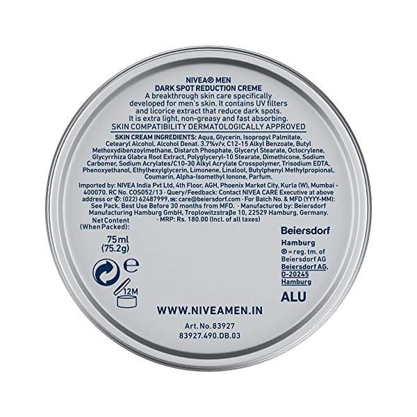Nivea Men Dark Spot Reduction Cream, 75Ml