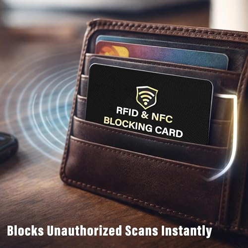 Image of SaiTech IT 8 Pack RFID Blocking Card, One Card Protects Entire Wallet Purse, NFC Contactless Bank Debit Credit Card Protector ID ATM Guard Card Blocker - (Black)