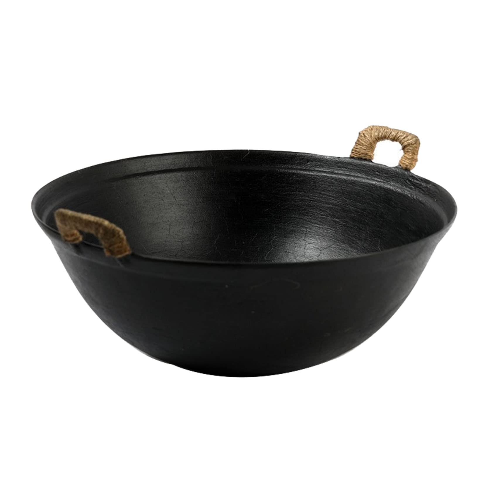ASerZenith Cast Iron Wok, Chef Quality, Wok For Sautees And Stir Frys, Double Handle,32Cm
