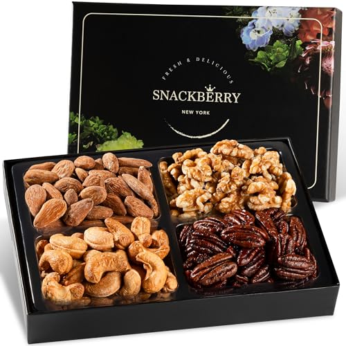 Variety Nuts Gift Basket, Nut Platter, Mothers Day Gift Basket, Gift Box for Birthday. Anniversary, Get Well Gift, Gift for Him, Her and Family, Snackberry (1 Pack)