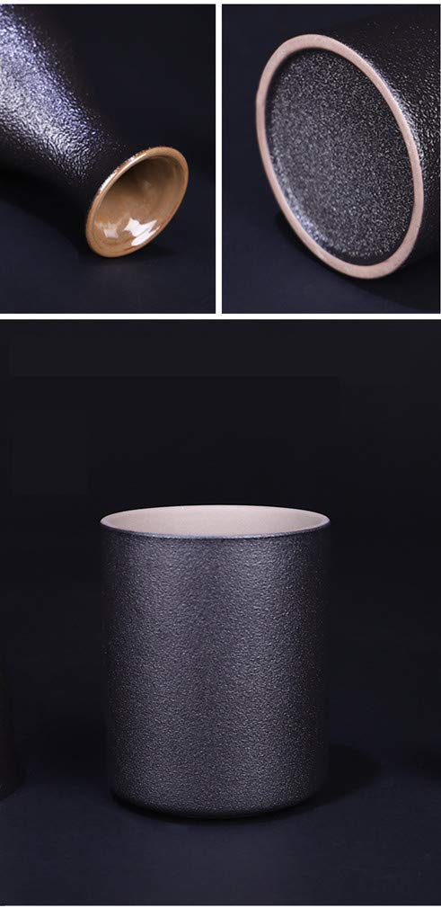 Ensemble de 9 Tasses à saké japonaises avec réchaud en céramique Noire pour Services à thé à Domicile (AA)