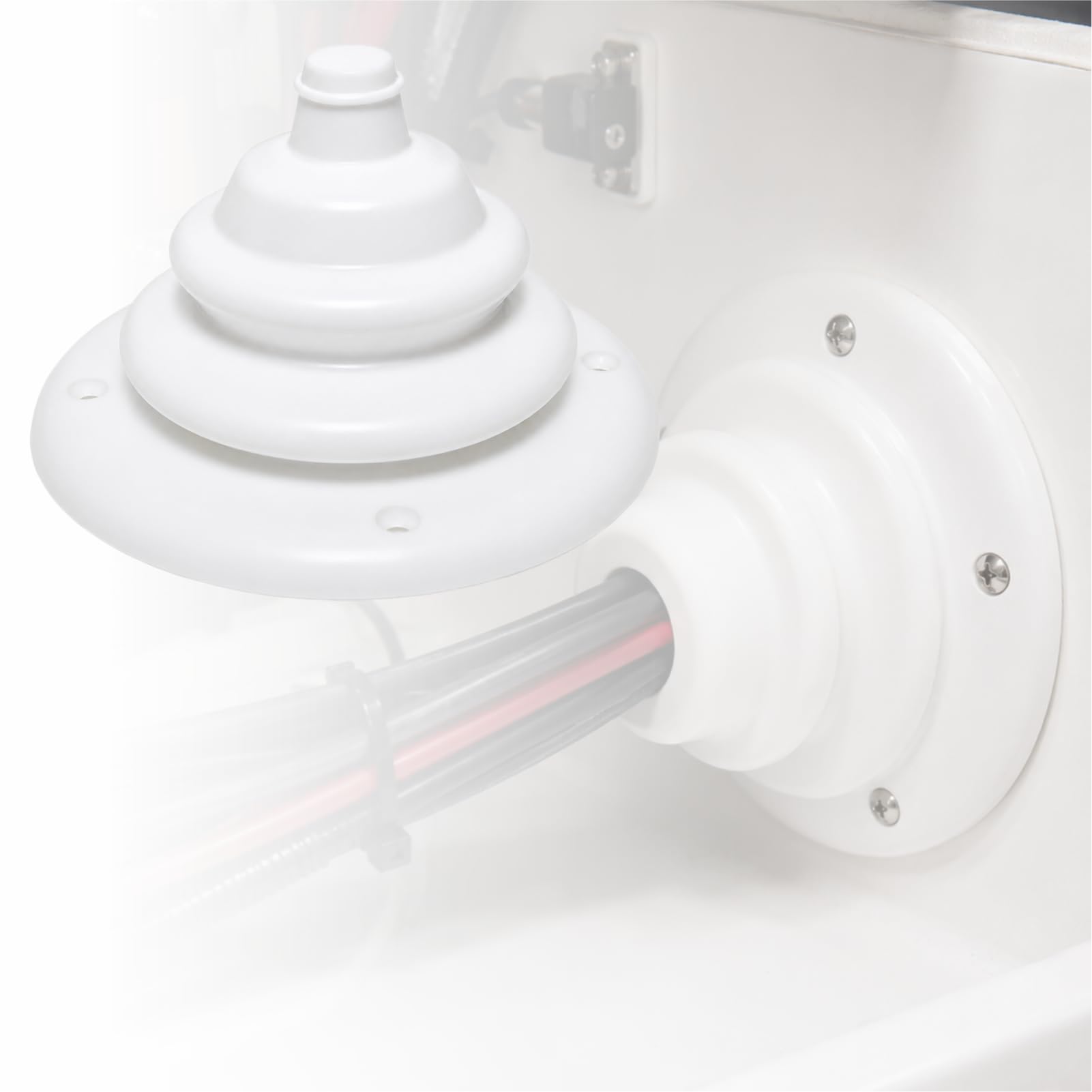 asdmm Boat Motor Well Cable Boot - Rigging Steering Protect for Marine Yacht Kayak Electrical Wire Organize, Fuel Lines Diameter 4 7/10" (White-2.8" L-1 Pc) — image 1