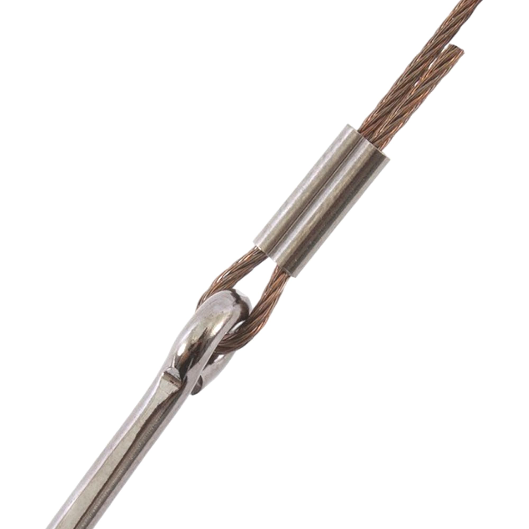 Juego de Fundas Dobles para Pesca de Acero 0.984 x 0.197 in 0,7 mm Doble Engarzado