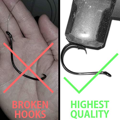 Heavyweight Catfish Hooks - Offset Octopus Circle Hooks - 25 Pack (8/0)