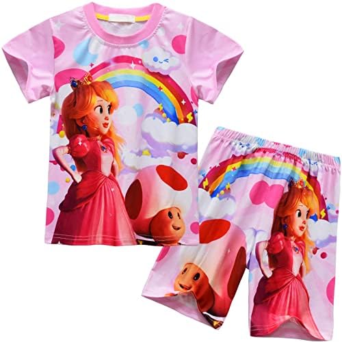princess peach pajama dress Rongking Toddler Girls Princess Cartoon Nightgowns Nightdress Sleep-Wear Pajamas, Size 2-8, Toddler Girl's, Size: 4T-5