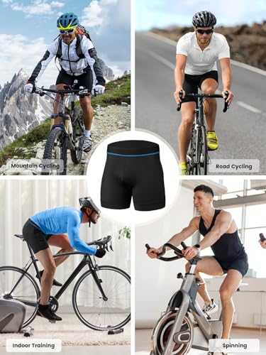 Sportneer MEN 3D PADDED SHORT Cycling Underwear Men'S 3D Padding Bike Bicycle Shorts Underwear Without Silicone Leg Band Blue thumb #8