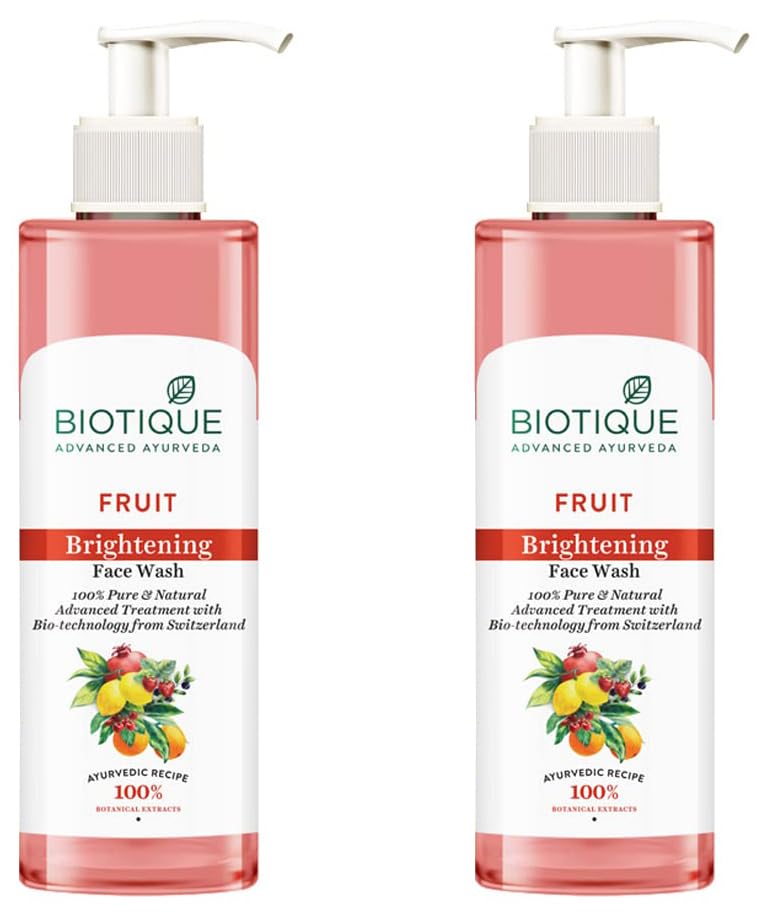 Image of Biotique Fruit Brightening Face Wash, 200ml (Pack of 2)