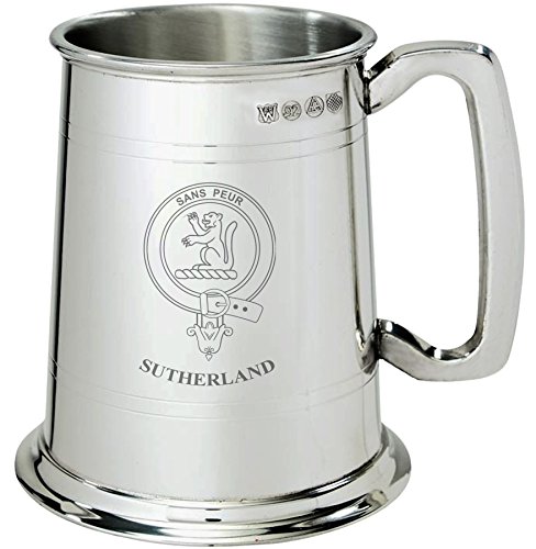 Tankard de peltre Sutherland de 1 pinta jarra tradicional coleccionable I LUV LTD 2