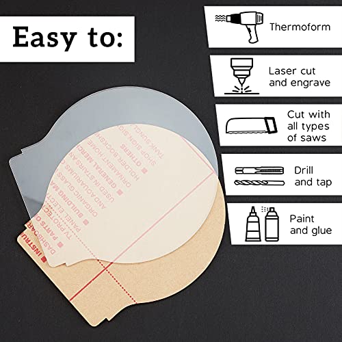 BENECREAT 6 Stuks Transparante Gegoten Acrylplaten, 2,5 mm dik, plastic glasplaat met beschermend papier 5,4 x 5 voor… - Afbeelding 5