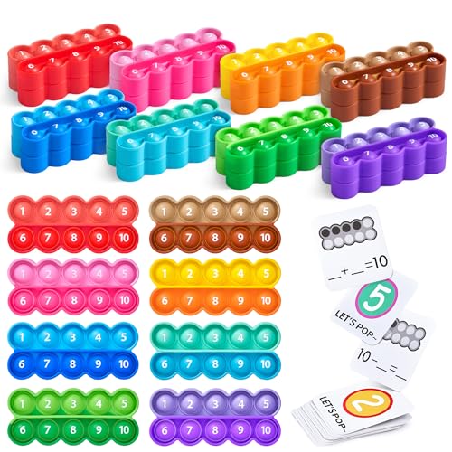 Image of Joycat Ten-Frame Math Learning Tools for Elementary-8 Ten Frames and 20 Task Cards Math Counting Games with for Preschool Kindergarten Classroom Learning Activities Kids Ages 3-5