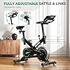 ONETWOFIT Exercise Bike, Spin Bike with Adjustable Magnetic Resistance, Professional Quiet Stationary Bike with LCD Display, Tablet Holder for Home Gym Use（Flywheel weight: 10 kg）