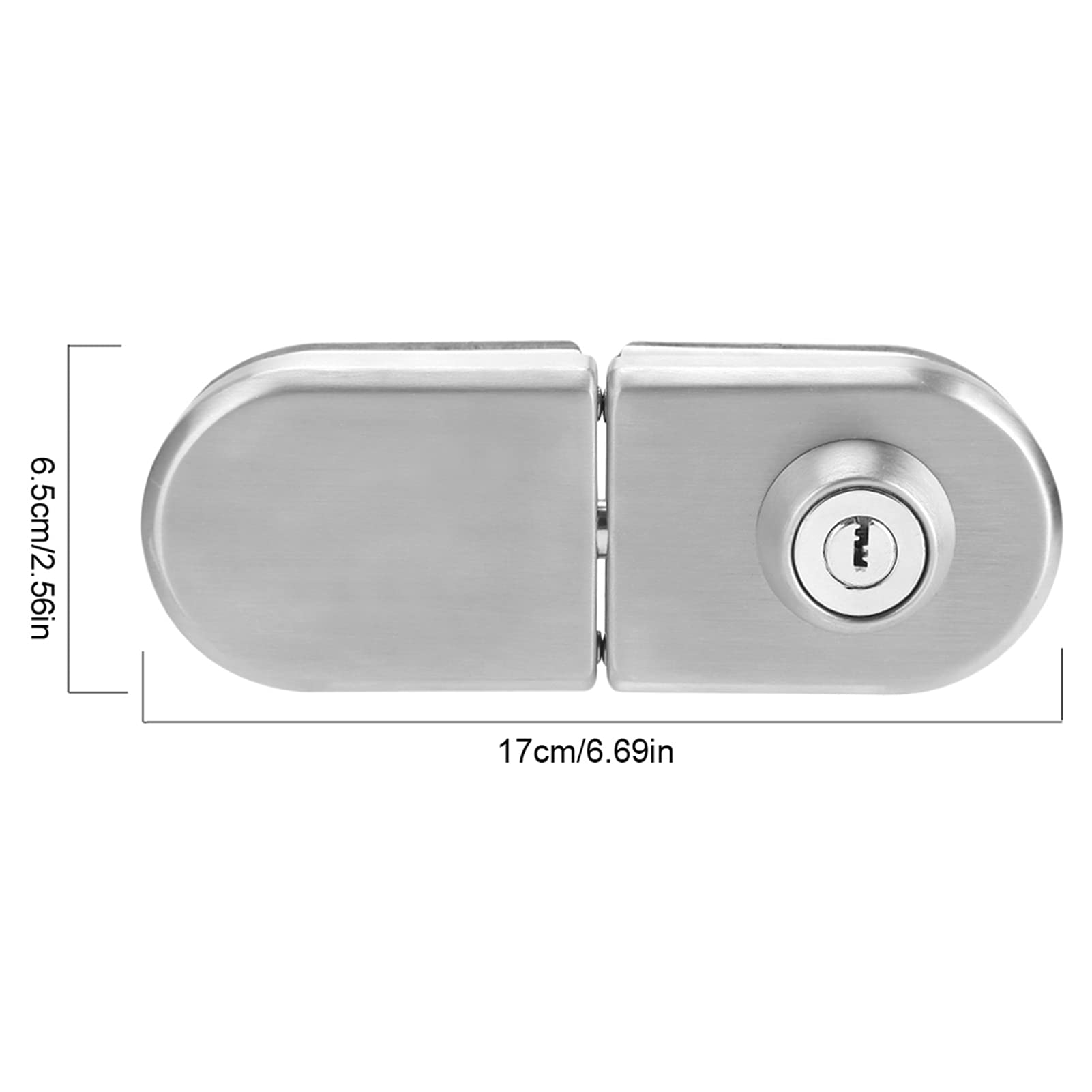 Cerradura de puerta de cristal de acero inoxidable de 10-12 mm con llave sin taladrar cerradura de seguridad para baño, hotel hogar
