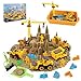 WICOTOO Sand Construction Kit,Sandbox,2.2lbs Magic Sand W/4 Take Apart Construction Trucks,Tower Crane,8 Sand Molds,4 Worker Figures,4 Road Signs,Toys for Boys Girls Age 4-8